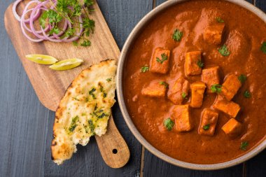 paneer tereyağı masala veya peynir cottage köri, düğün ya da partiler, seçici odak popüler Hint öğle/akşam yemeği menüsünde