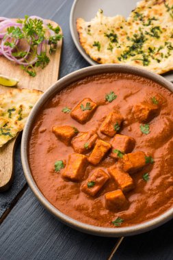 paneer tereyağı masala veya peynir cottage köri, düğün ya da partiler, seçici odak popüler Hint öğle/akşam yemeği menüsünde