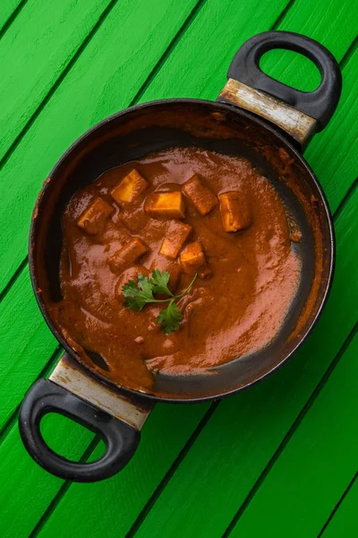 Paneer tereyağı masala veya peynir cottage köri, düğün ya da partiler, seçici odak popüler Hint öğle/akşam yemeği menüsünde — Stok fotoğraf