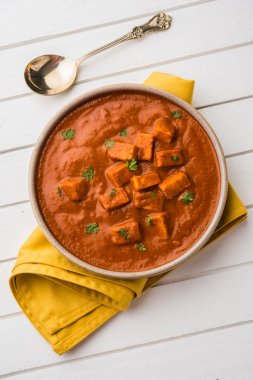 paneer tereyağı masala veya peynir cottage köri, düğün ya da partiler, seçici odak popüler Hint öğle/akşam yemeği menüsünde