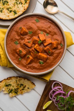 paneer tereyağı masala veya peynir cottage köri, düğün ya da partiler, seçici odak popüler Hint öğle/akşam yemeği menüsünde