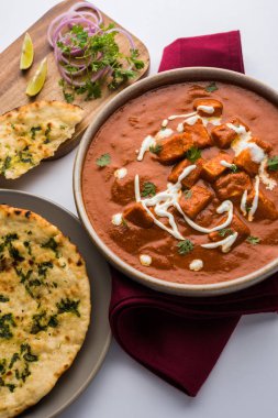 paneer tereyağı masala veya peynir cottage köri, düğün ya da partiler, seçici odak popüler Hint öğle/akşam yemeği menüsünde