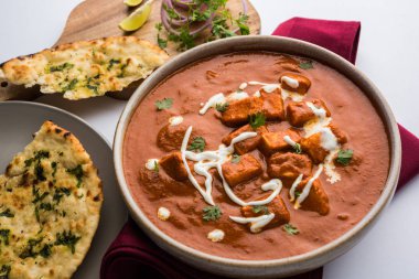 paneer tereyağı masala veya peynir cottage köri, düğün ya da partiler, seçici odak popüler Hint öğle/akşam yemeği menüsünde