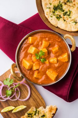paneer tereyağı masala veya peynir cottage köri, düğün ya da partiler, seçici odak popüler Hint öğle/akşam yemeği menüsünde