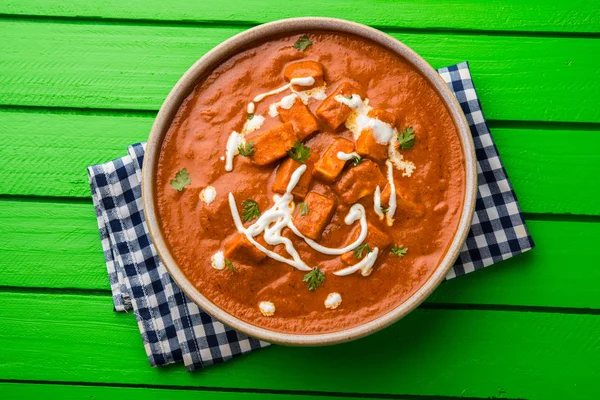 Paneer tereyağı masala veya peynir cottage köri, düğün ya da partiler, seçici odak popüler Hint öğle/akşam yemeği menüsünde — Stok fotoğraf