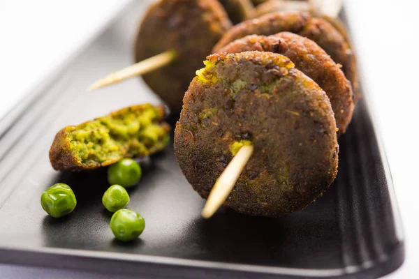 Hara bhara kabab lub zielony groch pakode, menu Ulubione Indyjski starter lub przekąski — Zdjęcie stockowe