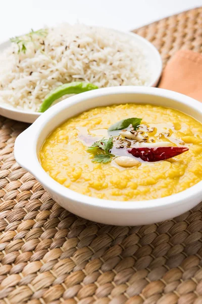 Comida Popular India Dal Fry Tradicional Dal Tadka Curry Servido —  Fotos de Stock