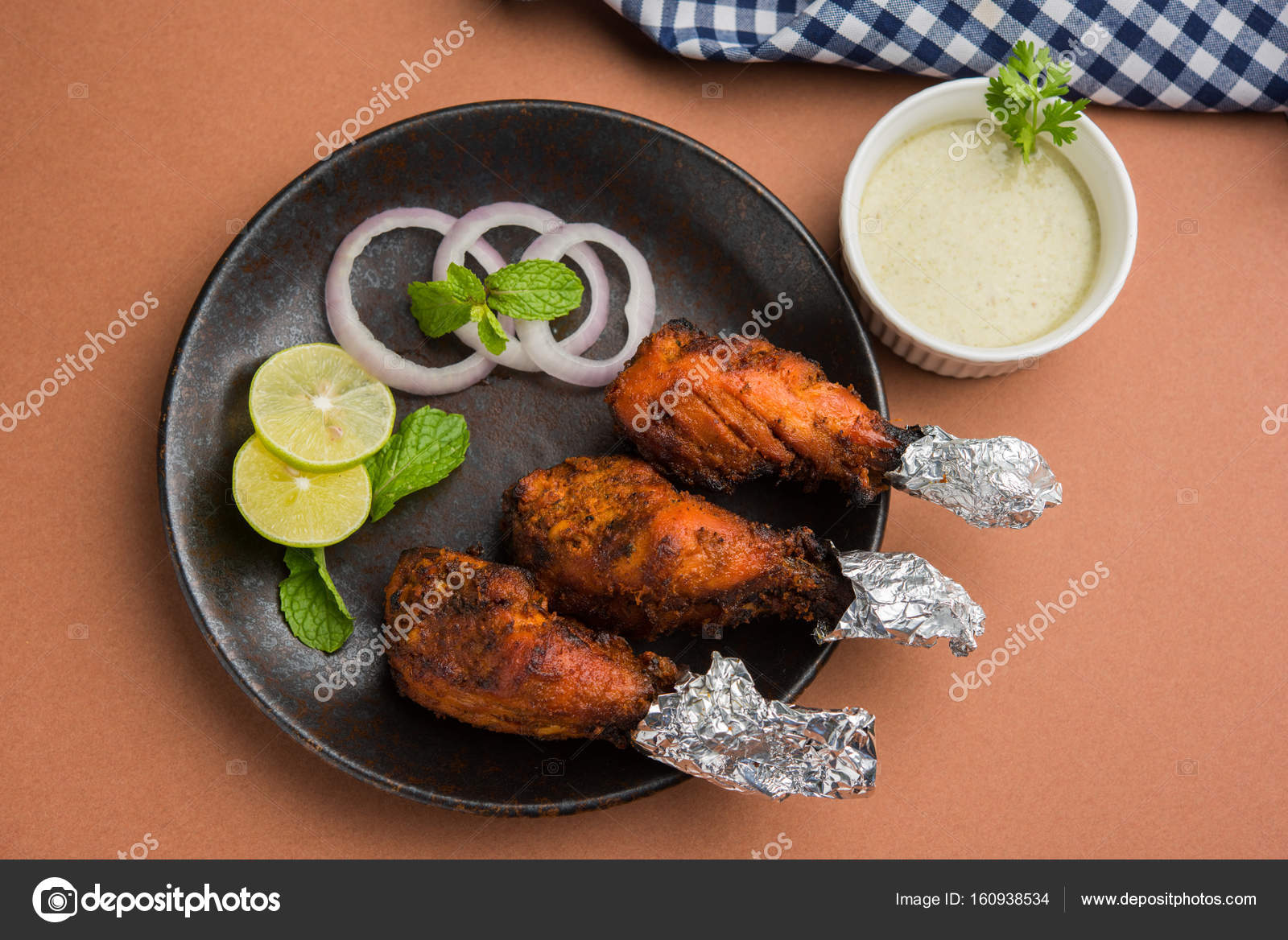 Chicken Tangri kabab or kebab three Chicken leg pieces marinated