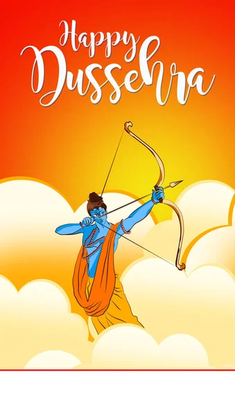 Stock Ilustración de la tarjeta de felicitación "Happy Dussehra", feliz vijayadashmi o Navaratri, importante festival hindú en la India — Foto de Stock