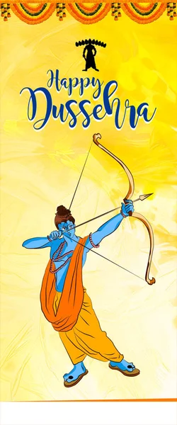Stock Ilustración de la tarjeta de felicitación "Happy Dussehra", feliz vijayadashmi o Navaratri, importante festival hindú en la India — Foto de Stock