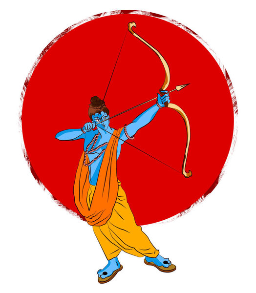 Stock Illustration of "happy Dussehra" greeting card, happy vijayadashmi or Navaratri, Important Hindu festival in India 