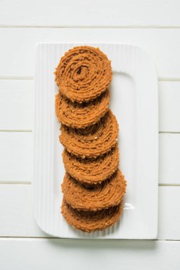 Stok fotoğraf Chakli veya Chakali veya Murukku, popüler tuzlu yiyecek diwali Festivali sırasında yapılan