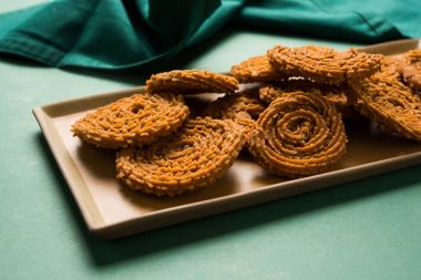 Stok fotoğraf Chakli veya Chakali veya Murukku, popüler tuzlu yiyecek diwali Festivali sırasında yapılan