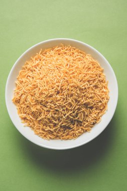 stok fotoğraf Sev Namkeen yiyecek toplama Aloo Sev de biliyorum namkin ve nimco popüler bir keskin kokulu snack patates püresi, nohut unu ve baharat yapılmış