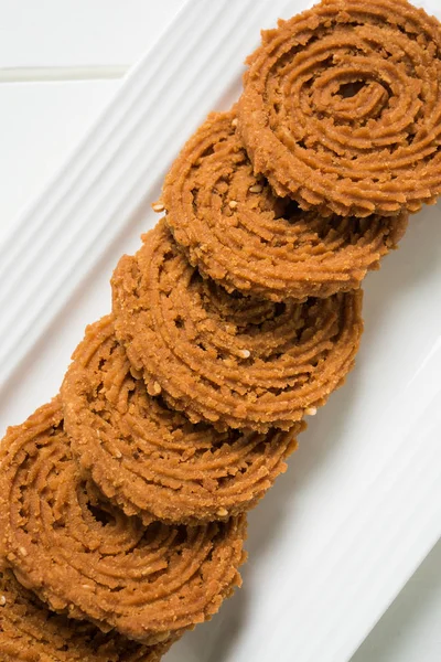 Stok fotoğraf Chakli veya Chakali veya Murukku, popüler tuzlu yiyecek diwali Festivali sırasında yapılan