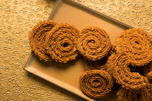 Stok fotoğraf Chakli veya Chakali veya Murukku, popüler tuzlu yiyecek diwali Festivali sırasında yapılan