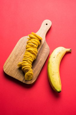 Stok fotoğraf sağlıklı ev yapımı Kela veya muz fiş veya gofret ya da Muz fiş, seçici odak