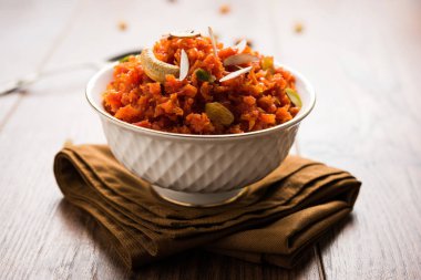 Gajar helva ya da havuç Halwa, seçici odak