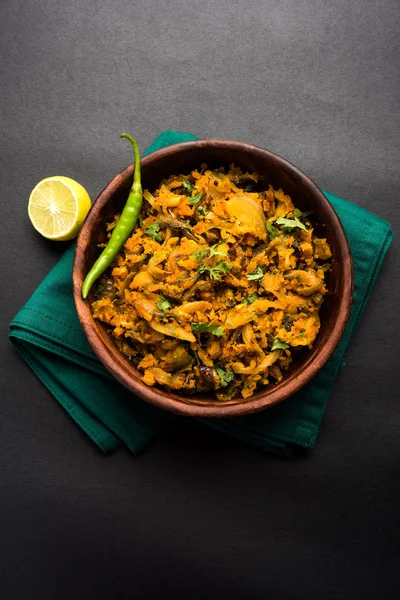 Zunka Bhakar Pithla Pitla Populaire Vegetarisch Recept Uit India — Stockfoto