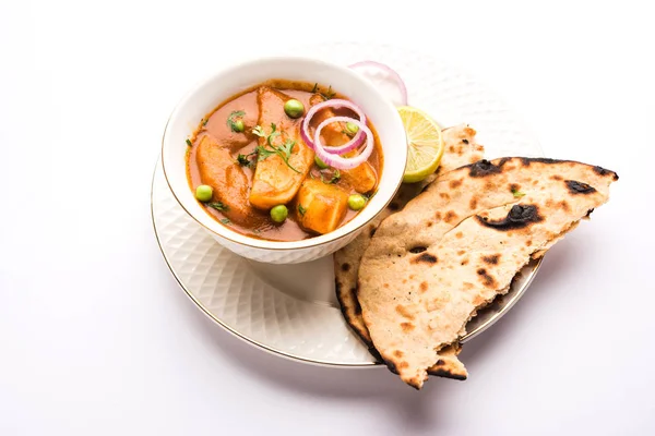 Aloo Gobi Matar Famoso Piatto Indiano Curry Con Patate Cavolfiore — Foto Stock