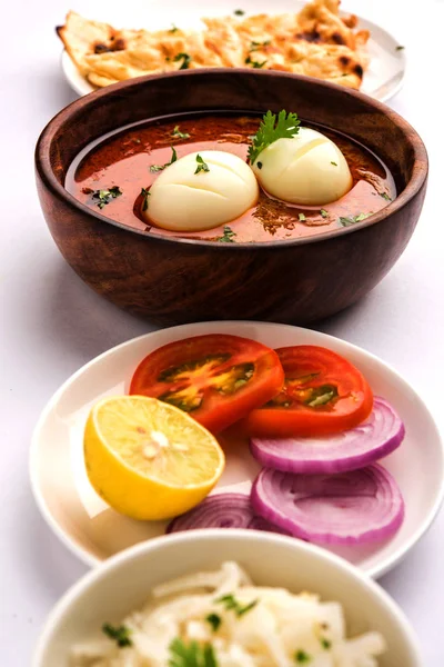 Anda Curry Huevo Curry Huevo Masala Salsa Comida Picante India — Foto de Stock