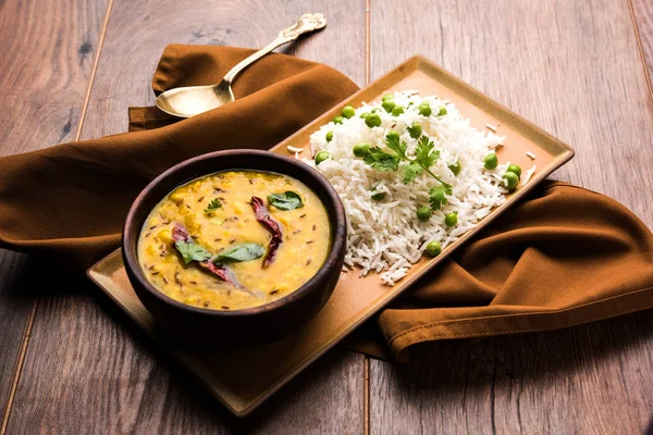 Basmati Rijst Pilaf Pulav Met Erwten Plantaardige Rijst Met Groene — Stockfoto