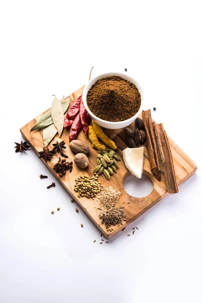 Kleurrijke Kruiden Voor Garam Masala Voedingsmiddelen Nieuwe Voedselingrediënten Voor Garam — Stockfoto