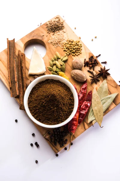 Kleurrijke Kruiden Voor Garam Masala Voedingsmiddelen Nieuwe Voedselingrediënten Voor Garam — Stockfoto