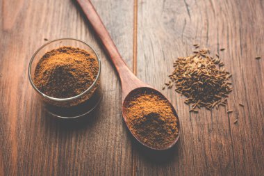 Kimyon tohumu veya Jeera toz (zemin kimyon), seçici odak