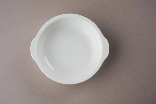Leere Weiße Keramik Servierschale Isoliert Über Weißem Oder Grauem Hintergrund — Stockfoto