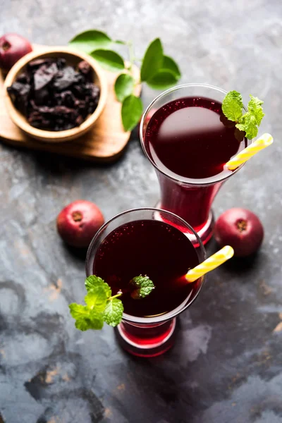 Kokum Sharbat Juice Sherbet Летний Прохладительный Напиток Garcinia Indica Сырыми — стоковое фото