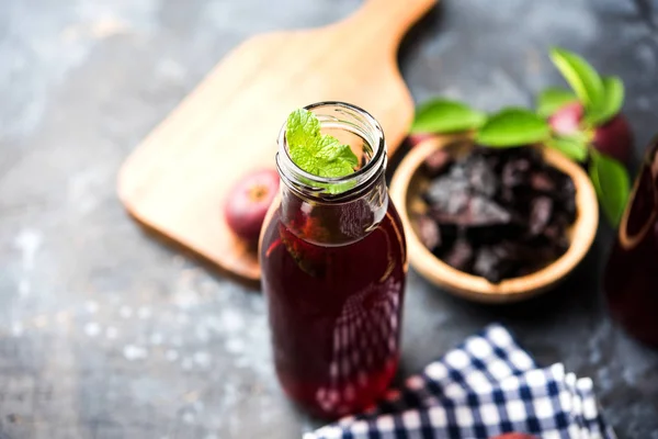 Kokum Sharbat Juice Sherbet Summer Coolant Drink Made Garcinia Indica — Stock Photo, Image