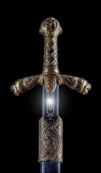 Middeleeuwse zwaard en schede Stockfoto