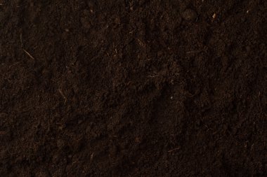 Siyah toprak doku arka plan Üstten Görünüm