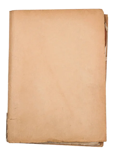 Top view of old document folder on white — Stock Photo, Image