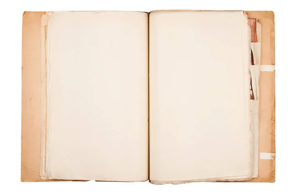 Top view of old document folder on white — Stock Photo, Image
