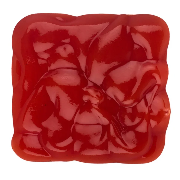 Квадратная форма томатного соуса на белом — стоковое фото