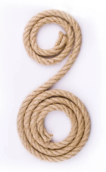Draufsicht auf Seil mit spiralförmigen Enden — Stockfoto