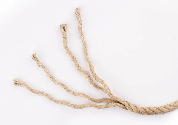 Close up of unraveled rope on white — Stock Photo, Image