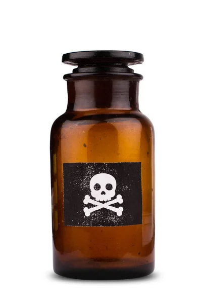 zehir şişe üzerinde beyaz izole