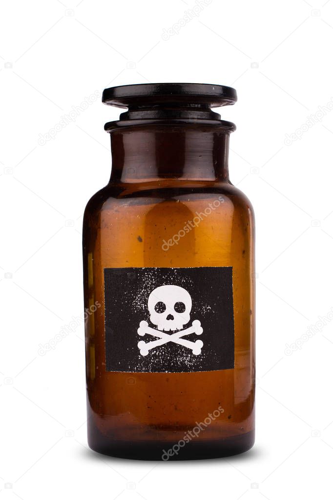 poison bottle isolated on white