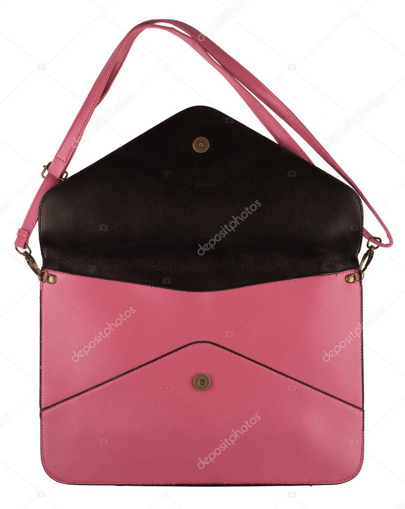 pink female purse with envelope shape