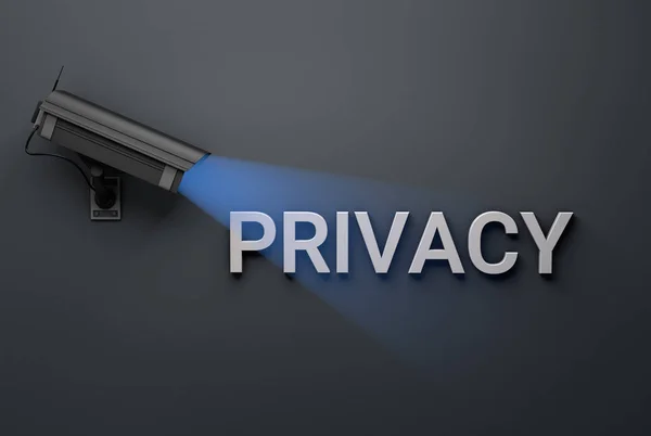 Conceito de privacidade com câmera de vigilância — Fotografia de Stock