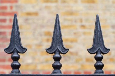 siyah boyalı demir çit tırmanıştır yakın çekim