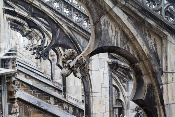 Gotisk arkitektur detaljkolumner — Stockfoto