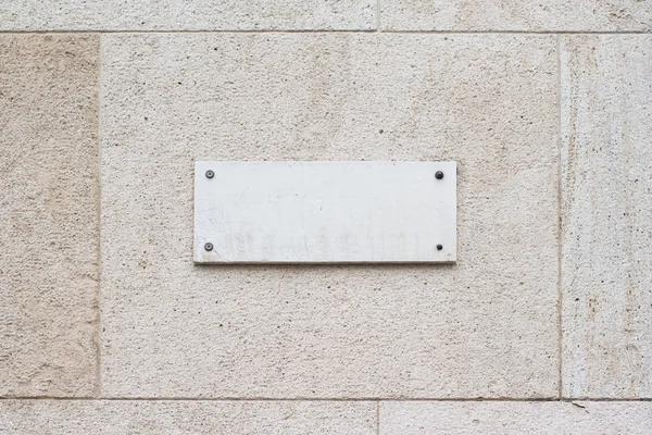 Square empty marble plaque signboard on a building with classic — Stock Photo, Image