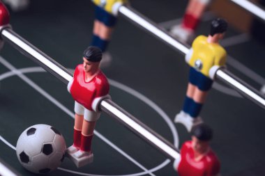 foosball tablo futbol oyun futbol heykelcik closeup