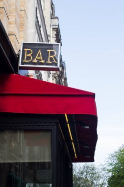 Neon bar kırmızı Restoran Teras kapak üstüne işaret