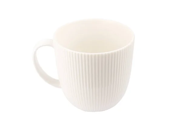 Tasse blanche isolée sur fond blanc — Photo