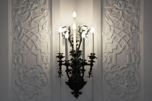 빈티지 블랙 벽 램프 — 스톡 사진